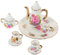 CHICAMPERA 1 Set Miniature Tazze da Tè Porcellana per Decorazione Casa delle Accessori Colorati con Teiera e Piatto per Miniature e Scene Domestiche