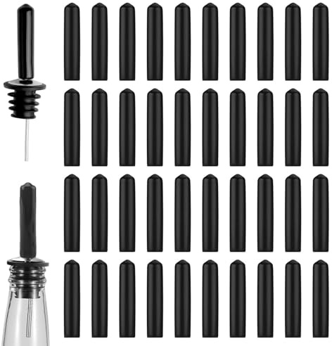 40pcs Liquor Pourer Cap, Reusable Rubber Dust Covers for Spirit Pourers & Oil Pourer Spouts - Universal Bottle Pourers for Liquor, Olive Oil, Vinegar，Spout Dust Covers