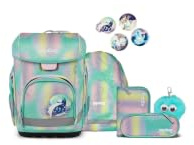 ergobag Schulranzen-Set cubo Light Bundle Set ZauBärwelt - Mint | extra leichter ergonomischer Schulranzen für die Schule mit nur 860 g im 6-teiligen Set aus der Kollektion AW25/26