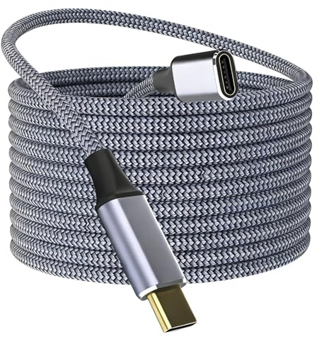 sumue USB C Extension Cable 5m 100W Type C 3.1/10Gbps 4K@60Hz Video C to C Fast Charging & Sync Nylon Lead Male to Female Extender Cord for MacBook iPad Pro for Galaxy S25 S24 S23 iPhone 17 16 (5M)