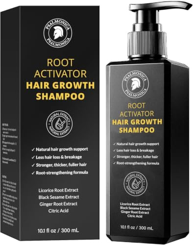Hair Growth Shampoo with Rosemary Oil & Ginger – Thickening Formula for Thinning Hair, Hair Loss Treatment for Men & Women, Sulfate Free Natural Shampoo (300ml (Pack of 1))