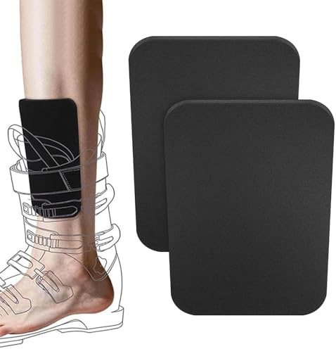dinghaole 2 Stück Snow Ski Schienbeinschoner, Skifahren Schienbeinschoner Pads, Cuttable Shins Protector Pad for Ski Boot Liner, Leg and Foot Friction Shins Bang Protection for Sports Skiing
