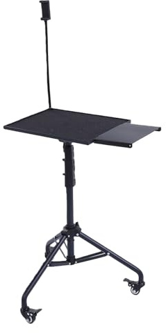 Haofy Laptop Tripod on Wheels with Wheels, Portable Projector Floor Stand Height 28 to 51.2 Inch with Casters Tray Phone Holder, for Couch Bedside Meeting
