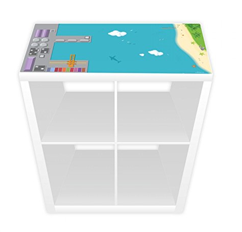 nikima Schönes für Kinder Lámina de juego para estantería Kallax, 76 x 38,5 cm, puerto e isla (muebles no incluidos).