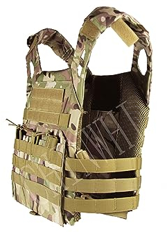 QHIU Unisex Taktische Weste Plate Carrier Camouflage Molle Schutz Multifunktions Kampf Militär verstellbares Vest für Airsoft Paintball CS SWAT Wargame Jagd Outdoor Sport, Einheitsgröße