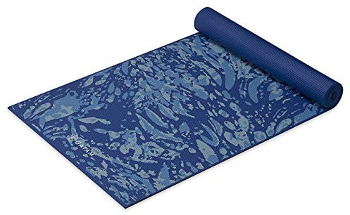 Gaiam Yoga Mat Premium Print Extra Thick Non Slip Exercise & Fitness Mat for All Types of Yoga, Pilates & Floor Exercises, Coastal Blue, 6mm