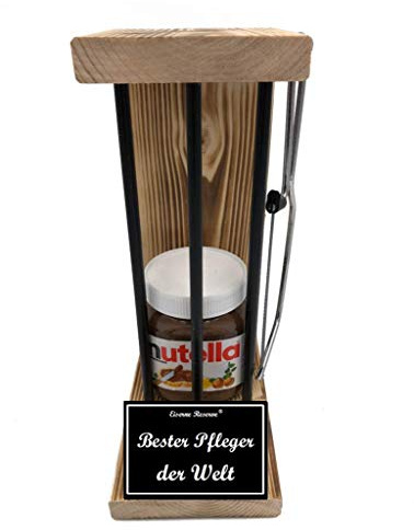 Pfleger Geschenke für Männer und Frauen - Nutella - Eiserne Reserve Black Edition incl. Säge - lustige Geschenkidee - Text s/w Bester Pfleger der Welt