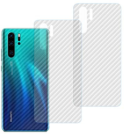 Yidai-Silu 3pcs P30 Pro Rückseite Folie, 【Kohlefaser Atmungsaktiv Struktur, Anti-Rutsch, Anti-Fingerabdruck】 Kratzfest Back Klebefolie für Huawei P30 Pro Protector Film