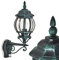 Außenwandleuchte Lentua m. Bewegungsmelder, Wandlampe aufwärts in antikem Look, Aluguß in Schwarz/Grün m. Kunststoff-Scheiben, Wandleuchte für Terrasse/Hof, E27-Fassung, ohne Leuchtmittel