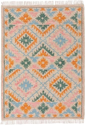 benuta Pure Handgewebter Kelim Zohra - Wolle handgewebt - Rechteckig & im Style: Kelim, Ethno-Style, Natural Living - Pflegeleicht für Wohnzimmer Schlafzimmer | Multicolor/Beige | 160x230 cm