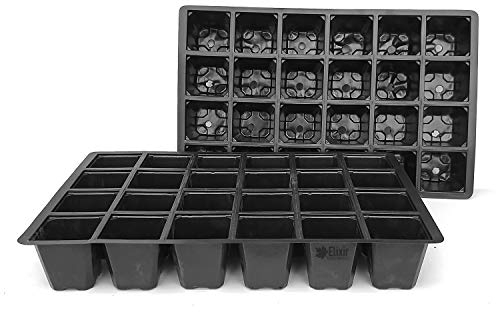 Elixir Gardens 24 Cell Reusable Seed Germination Bedding Plant Pack Tray Inserts for Full Size Seed Propagator Trays | Various qty available (from 2 to 200) | x20
