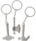 com-four® 3x Wikinger-Schlüsselanhänger, Hammer und Beil aus Metall als Anhänger, Design im mittelalterlichen Wikinger-Stil, Mini-Mjölnir für den Schlüsselbund (03 Stück - Wikinger)