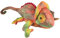 Suma Collection Stofftier Chamäleon - Kuscheltier Eidechse aus Plüsch - Grün, Gelb, Orange - 28 cm