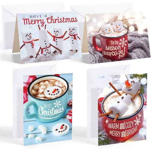 JOYIN 72 Weihnachtskarten mit Umschlägen für die Winterweihnachtszeit Frohe Weihnachtskarten, Wintertier-Kollektion, Wintergeschenkkarten, die schönsten Weihnachtsgrüße - Frohe Weihnachten