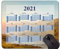 YENDOSTEEN 2021 Mouse Pad Kalender, Sky Clouds Landschaft Gummi Mouse Pad