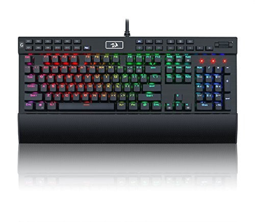 Redragon K550 RGB Gaming Keyboard, 104 Keys + 12 Macro G Keys Wired Mechanical Keyboard w/Hot-Swap Socket, Custom Clicky Purple Switch, Extra USB Port & Wrist Rest
