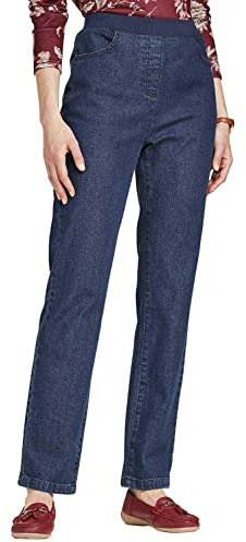 Chums Ladies Pull On Jersey Waist Stretch Jean with 2 Front Pockets Indigo 22 Short