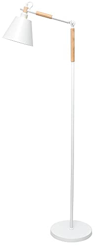 BEL AIR HOME - Lampada da Terra Oslo 1xE27 in Metallo Bianco con Braccio Orientabile per Illuminare Salotti e Sale da Pranzo, Design Nordico, LED-Ideale per Arredamenti Rustici e Moderni (BIANCO)