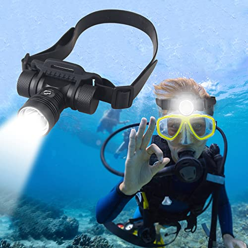 XAEIOW Stirnlampe Wasserdicht, LED Tauchscheinwerfer Scheinwerfer, USB Superheller Scheinwerfer mit 3 Beleuchtungsmodi zum Tauchen, Angeln, Camping