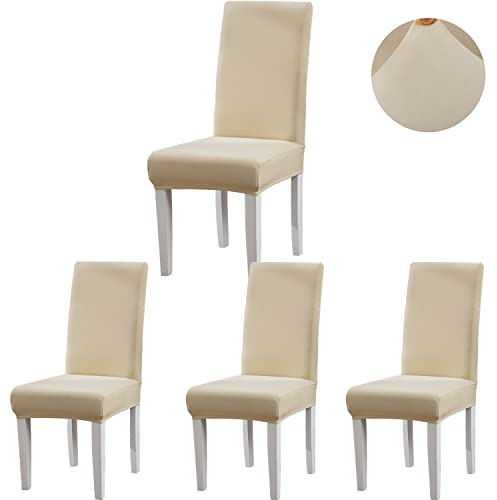 ARNTY Stuhlhussen 4/6er Set, Stuhlbezug Jacquard Esszimmer Stuhlhussen Schwingstühle Universal Hussen für Stühle für Esszimmer, Hotel, Küche, Zeremonie (Champagner, 4 Stück)