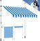 KESSER® Tenda da Sole a Morsetto con manovella per Balcone, Tenda da Sole per Balcone, Regolabile in Altezza, Idrorepellente, Protezione Solare, Copertura per terrazze, Blu - Bianco, 300cm