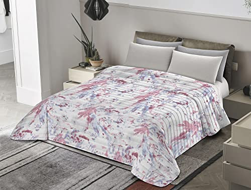 Banzaii Trapuntino Mezza Stagione, Autunnale, Primaverile Copriletto Trapuntato Imbottito Una Piazza e Mezza 220x260 cm Giada Rosa Made in Italy