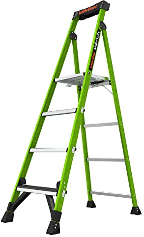 Little Giant Ladders, MightyLite 2.0, 6' Stepladder with Ground Cue, Fiberglass, Type IAA, 375 lbs Weight Rating, (15406-001), Green