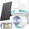 BOIFUN Camara Vigilancia WiFi Exterior Solar, 2K PTZ Cámara de Seguridad con Batería Recargable 15000mAh, Detección de Inteligente AI, Color Visión Nocturna, Alarma de luz y Sonido
