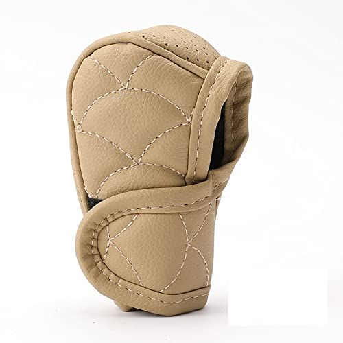 Asudaro Universal Auto Schaltknauf Abdeckung Leder Auto Schaltsack Abdeckung Anti-Rutsch Auto Schaltknauf Stiefel Car Gear Shift Abdeckung Auto Schaltknauf Schutz Auto Innenausstattung,Beige
