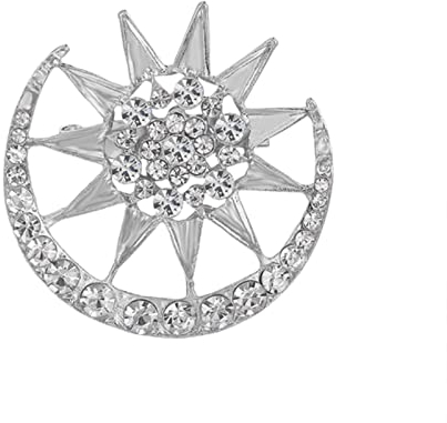 KhuWan Nouvelle Arrivée Strass Étoile et Lune Broches pour Femmes ou Hommes