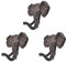 TentHome 3er Set Vintage Garderobenhaken Wandhaken Garderobe Wandgarderobe Pferdekopf Gusseisen Antik Kleiderhaken Schlüsselhaken Landhaus Pferd/Elefant Deko Elefant