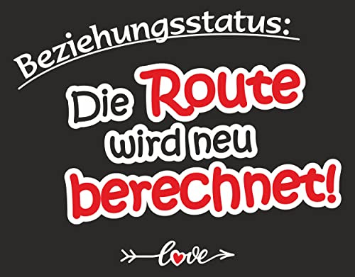 carstyling XXL Aufkleber Beziehungsstatus: Die Route Wird neu berechnet! 115 x 145 mm