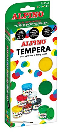 Alpino Pintura Témpera 7 x 40 ml |Pintura Témpera | Material escolar | Lista para usar | Colores brillantes