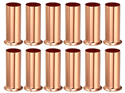 sourcing map 12 Stück Kerzenhülse Lampenfassung Kronleuchter Metall 3,1 Zoll Groß Rosegold