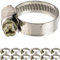 Schlauchschellen mit Schneckenantrieb, 12 Stück, Spannbereich Ø 16-25 mm, für 3/4 Schläuche, W2 Edelstahl, Kreuzschlitz SW 7, 9 mm Bandbreite, Fixierung von Waschmaschine, Spülmaschine Anschluss