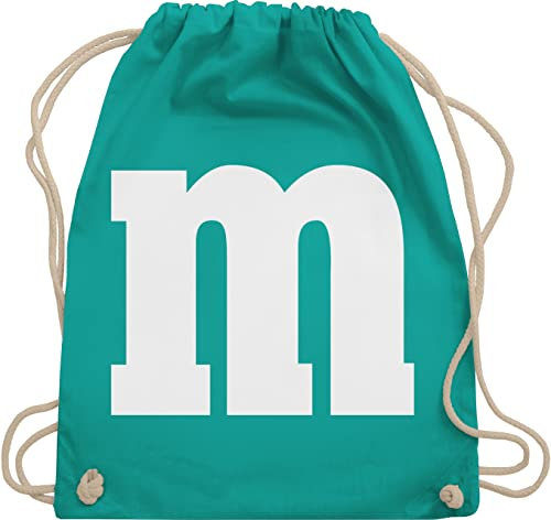 Turnbeutel Rucksack - Karneval Fasching - Taschen - Gruppen M und M Aufdruck I M&M Kostüm Gruppe I MundM & M I MM I Fastnacht I Fasnacht I Fasnet - Unisize - Türkis - rucksäcke jga