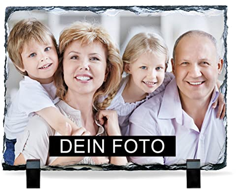 Schiefertafel mit Foto (30x20) Querformat - Schieferplatte personalisiert - Tafel aus Schiefer mit eigenem Bild
