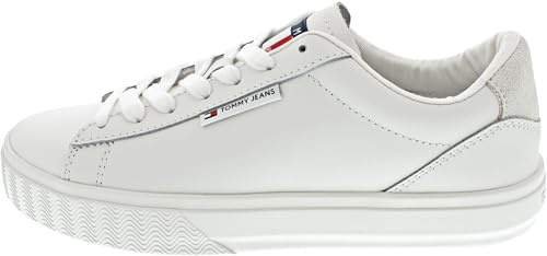 Tommy Jeans Zapatillas para Mujer Sneaker con Suela Cupsole, Blanco (Ecru), 39