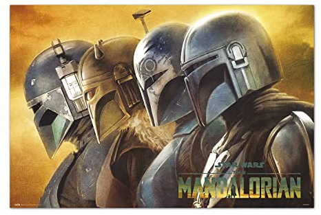 Grupo Erik: Poster The Mandalorian - Mandaloriani | Poster da parete Star Wars, 61 x 91,5 cm, Poster da muro con carta lucida e incorniciabile, Poster Star Wars, Mandalorian Gadget