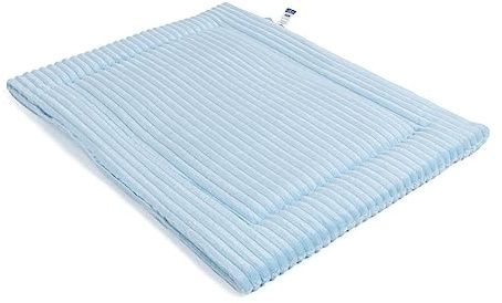 Wallace & Jones | Hundekissen mittelgroße Hunde waschbar, ca. 75 x 55 cm, Hunde Liegematte Cardi, Liegedecke M, Hundematte samtartiges Breitcordstoff, Farbe hellblau