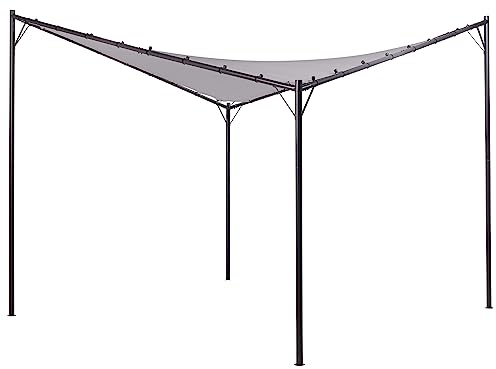 Tonnelle de Jardin avec Structure en Acier 300 x 300 cm et Toile Gris Aventine