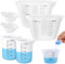 6 Stück Silikon Messbecher Set - 500ml/250ml/100ml/10ml Wiederverwendbare Krüge Mit Skala - Epoxidharz Mischbecher für DIY, Basteln, Labor, Küche
