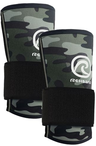 Rehband RX Wrist Support Power Max - 3-in-1 Handgelenk-Bandage Fitness & Krafttraining, 5 mm SBR/Neopren Wrist Wrap schützt & stabilisiert das Handgelenk - 1 Paar, Farbe:Camo, Größe:L