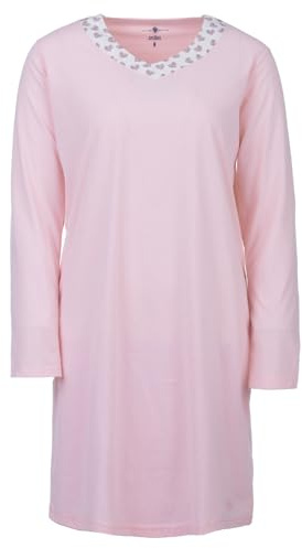 Zeitlos Nachthemd Damen Borte Herz Langarm Schlafshirt
