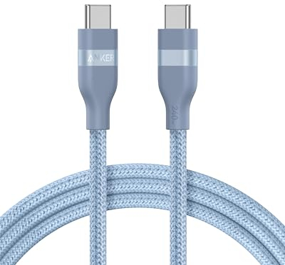Anker Nano USB C Cable, 240W 6 ft Flexible Multi-Color Braided Cord, Fast Charging Type C Charger for iPhone 16/16 Pro/16 Plus/16 Pro Max, MacBook Pro, iPad Pro, Galaxy S24, and More(Blue)