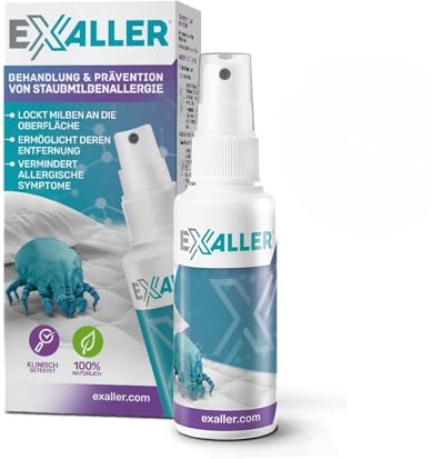ExAller® Anti-Milben Spray 75 ml – Entfernt 99% der Milben – 4 Monate Anwendung – Laborgeprüft – Natürlich & ohne Chemikalien – Von Allergologen empfohlen