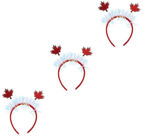 Healeved 6stücke Ahornblatt-stirnbänder Elegante Haarbänder Mit Lametta Für Partys Und Festivals Perfektes Accessoire Für Kanadischen Nationalfeiertag Und Besondere Anlässe