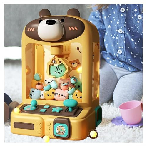 TYBEITAO Claw Machine mit Interaktive Lichter,Musik,30*Plüschtieren,10*Gashapons, Candy Crapper Maschine Geschenke für Erwachsene,Kinds,Bear