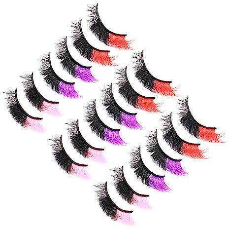 CANIGHT 9paires Colorés Pour Cosplay Faux Multi-couches Aux Teintes Variées Faciles à Appliquer Parfaits Pour Événements Et Maquillage Nocturne