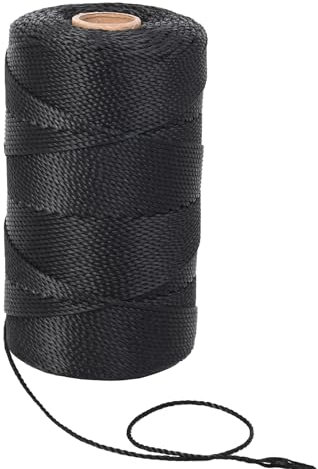 ARISKEY Bank Line String,984Feet 100% Black Nylon Cord Twine for Garden,Fishing,Wrapping,Camping and Outdoor Survival,Netting Home Improvement